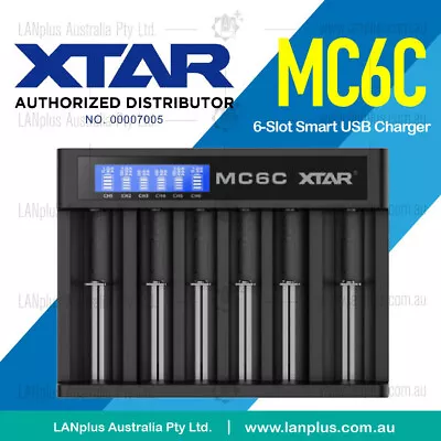 Xtar MC6C 6slot LCD Battery Charger 14500 18500 26650 21700 RCR123A 20700 > VC4 • $49.99